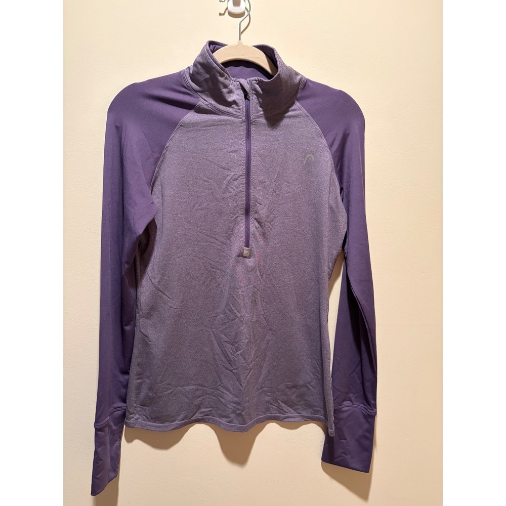 Head Womens Purple Quarter Zip Pullover Long Sleeve Activewear Top Size Small